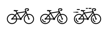 Bike icon. Bicycle symbol. Riding a bike vector illustration. Cyclist transport sign. Bicycle lifestyle concept isolated.