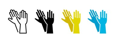 Medical or cleaning gloves icon. Sterile latex gloves vector illustration. Pair of protective surgical rubber gloves symbol. Wiping equipment sign isolated.