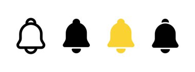 Notification icon. Notice bell vector illustration. Inbox incoming message symbol. Notification bell button for web and apps interface pictogram. Ringing alert sign. Reminder isolated concept.