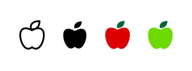 Apple icon. Fresh fruit symbol. Healthy nutrition and organic food vector illustration. Natural produce and diet pictogram. Farm and agriculture concept.