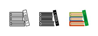 Stack of books icon. Library and education symbol. Knowledge and study vector illustration. Reading and literature pictogram. Academic research and university learning concept.