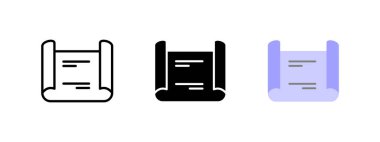 Blueprint icon. Architectural plan symbol. Technical document vector illustration. Construction and engineering draft pictogram. Structural layout for building projects.