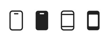 Smartphone icon. Mobile device silhouette with screen and sensor details vector illustration. Digital communication gadget symbol. Portable touchscreen phone for apps sign. Tech device pictogram.