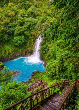 Rio Celeste Şelalesi ve Tenorio Volkan Ulusal Parkı, Alajuela Eyaleti, Kosta Rika.