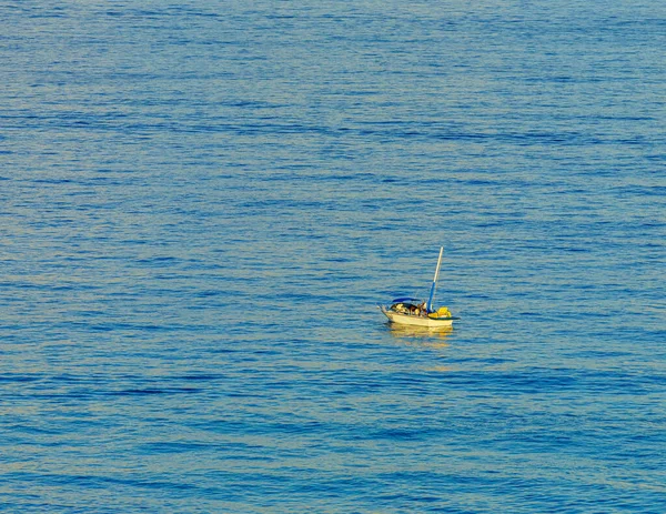 Båt Karibiska Havet Tropiska Havet Ovanifrån Vackert Hav Mexiko Solig — Stockfoto