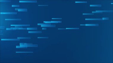 Değişken bir arkaplan üzerinde yüzen mavi dikdörtgenlerle canlandırılmış soyut bir arkaplan. Modern geometrik hareket tasarımı teknoloji temaları, dijital sunumlar, fütüristik duvar kağıtları, konser görselleri ve hareket grafikleri projeleri için mükemmeldir..