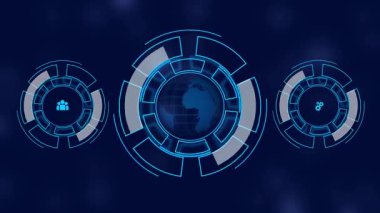 Anahtar simgelerle kpi iş konsepti. Soyut iş teknolojisi. sanal ekran.