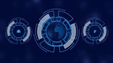 Koyu arkaplanda iş ve finans simgeleri kavramı