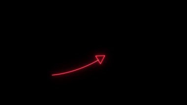 Siyah arkaplanda kırmızı ışık ok işareti.