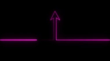 Neon ok işareti, 3 boyutlu illüstrasyon