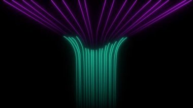 Soyut neon ışık arkaplanının 3 boyutlu canlandırması