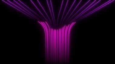 Soyut neon ışığın 3 boyutlu çizimi. neon çizgileri.