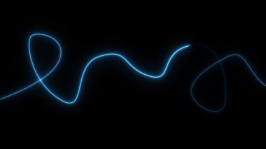 Soyut neon parlayan çizgiler. Koyu mavi arka plan. vektör illüstrasyonu