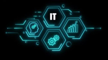 İş, teknoloji ve internet ağı kavramı. Dijital. Genç bir girişimci dijital geleceğin sanalında çalışıyor ve yazıyı görüyor.