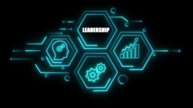 Bağlı simgelerle liderlik işi kavramı