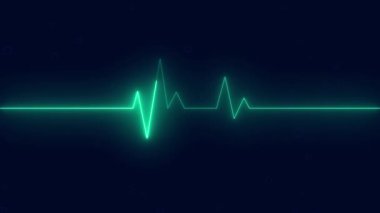 Koyu arkaplanda kalp şeklinde kardiyogram