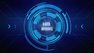 Veri madenciliği, iş teknolojisi konsepti. Soyut teknoloji geçmişi. vektör tasarımı illüstrasyonu