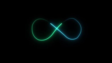 Siyah arkaplanda soyut neon çember. 3d illüstrasyon.