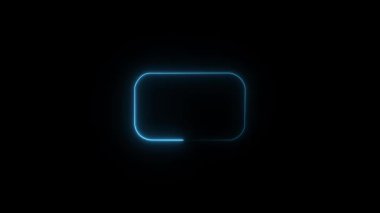 Parlayan neon mavi kare çerçeve. vektör illüstrasyonu