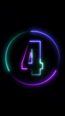 neon 3D numara 4