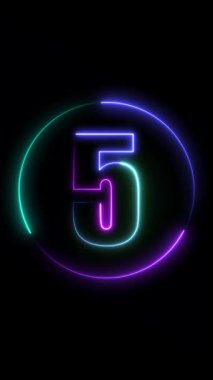 3 boyutlu neon numarası 6.