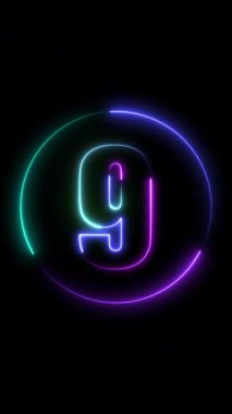 3 boyutlu neon yazı tipi 8 numara, 3 boyutlu resimleme.