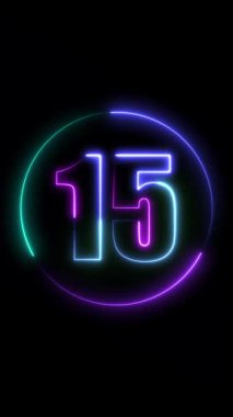 Bir neon ışığın 3 boyutlu çizimi. 4 numara..