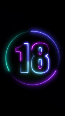 Neon tarzında 3D numara 81.