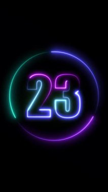 neon ışığı 3 d numara 3 d illüstrasyon