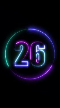 Parlayan neon numara 23 ve neon parıltısı