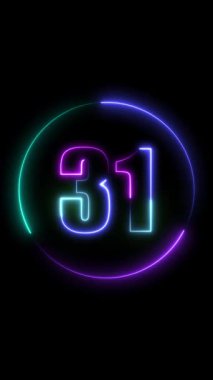 3 numara neon ışıklar.