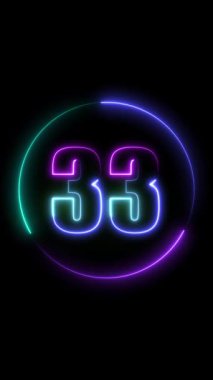 3d numara 3 d ışıklı yazı tipi