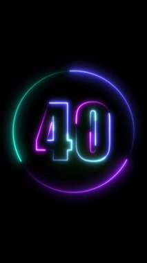 Siyah arkaplanda 0-4 numaralı neon.