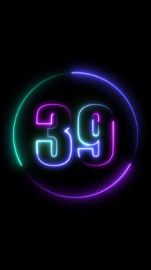 Siyah arkaplanda 33 numaralı ışık neon rengi