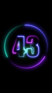 Neon tarzı 3 d neon 4 numara. Parlayan neon yazı tipi. Tasarım, dekorasyon, parti ve reklam için neon yazı tipinin 3D illüstrasyonuName.