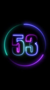 3 d 5 neon numara, parlayan neon efektli 5 numara..