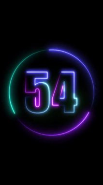3 d numara 5 neon ışığı, vektör neon tarzı tasarım