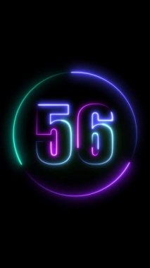 Siyah üzerine 55 neon işareti