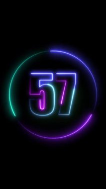 3 d numara neon ışıklar, 4 numara ışık yansıması. 3d hazırlama tasarımı