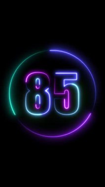 3D numara 68 numara neon ışıklar, neon ışıklar tasarımı
