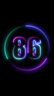 Neon numarası 68. Neon ışıklı neon numara..
