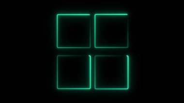 Siyah arkaplanda parlak yeşil neon harfler var. soyut parlak neon alfabesi.