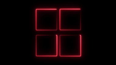 neon kırmızı parlak neon dikdörtgen çerçeve siyah bir arkaplan üzerinde