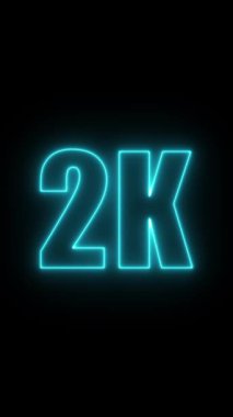 Koyu arkaplanda parlayan neon ışığın 3 boyutlu yansıması.