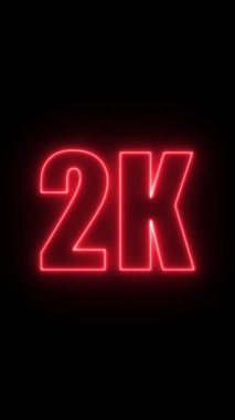 3D neon görüntüleme numarası 202 Koyu arkaplanda kırmızı ışıklar