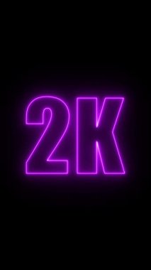 Neon 3 d harfi k. Parlayan neon alfabesi.