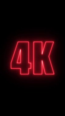 Siyah bir arkaplanda 45k 'lık 4k sayısının 3 boyutlu çizimi.