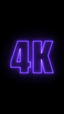 Koyu arkaplanda neon harfli k. 3d oluşturma.