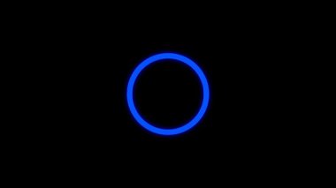 Mavi çemberli neon işareti.