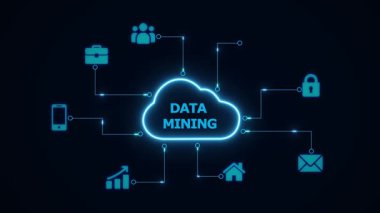 Veri analizi, teknoloji, ağ konsepti. 3d oluşturma